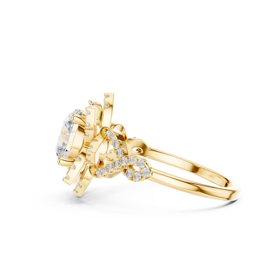 Handcrafted gold diamond ring